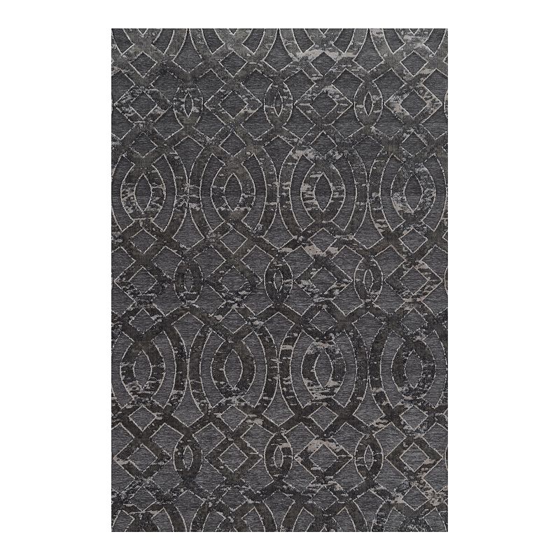 Linon Hi Lo Trellis Rug, Grey, 8X10 Ft