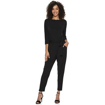 Women's Nina Leonard Solid Ankle Jumpsuit
