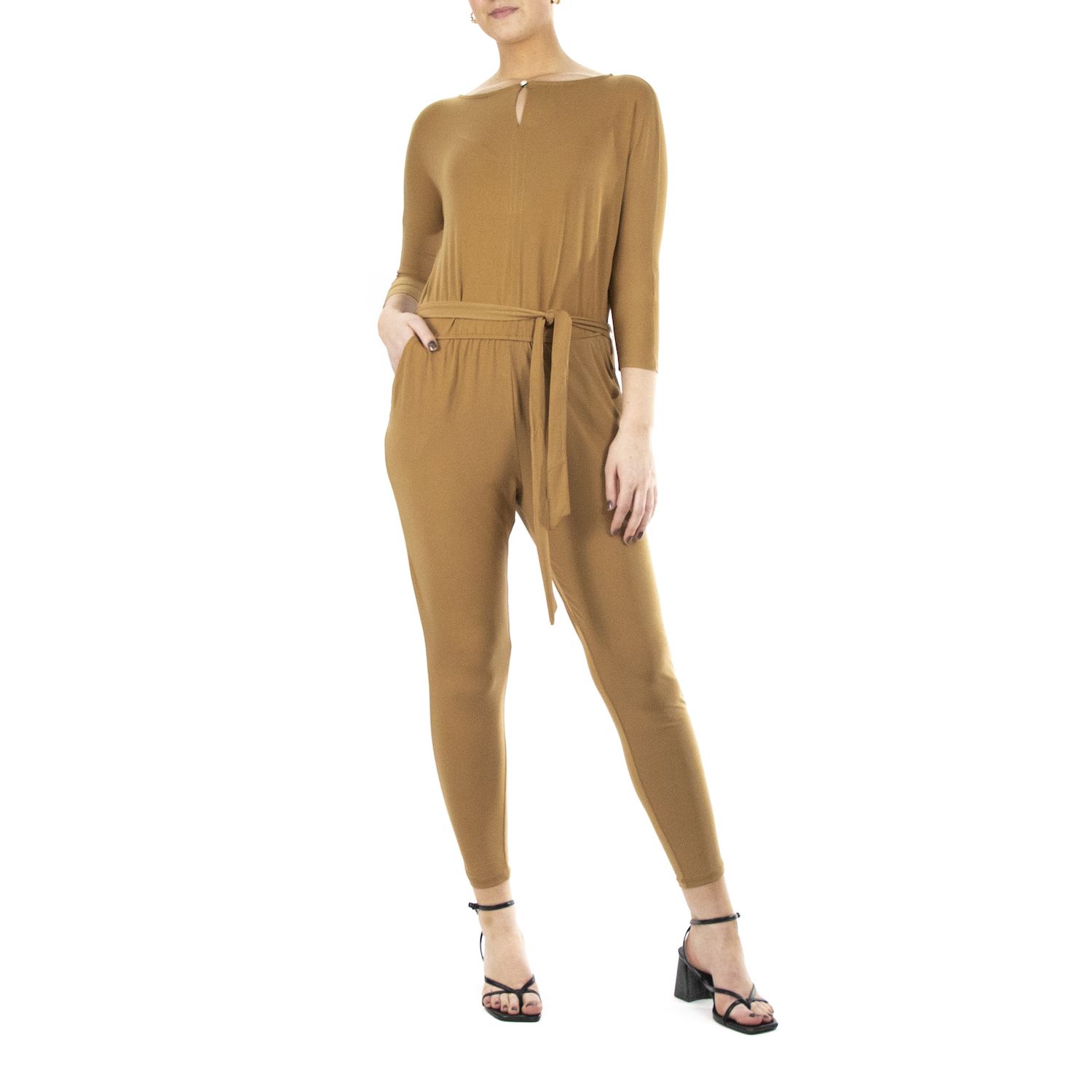 Женские комбинезоны Nina Leonard Solid Ankle Jumpsuit