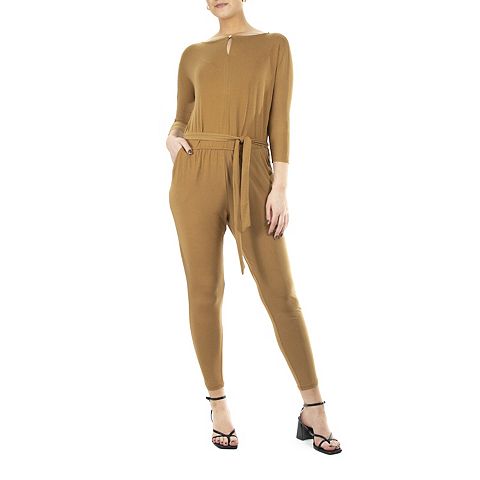 Женские комбинезоны Nina Leonard Women's Nina Leonard Solid Ankle Jumpsuit