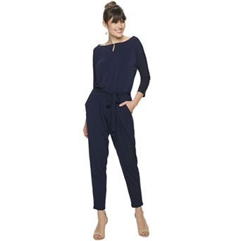 Women's Nina Leonard Solid Ankle Jumpsuit