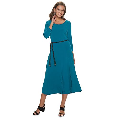 Women's Nina Leonard Solid Midi Dress