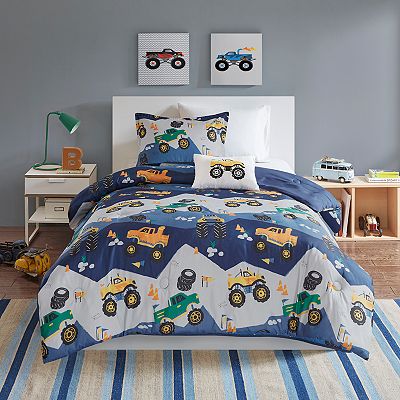 Mi Zone Kids Nash Monster Truck Comforter Set Blue Full Queen