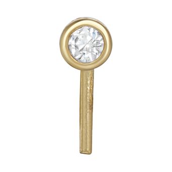 14k Gold Cubic Zirconia Bezel Nose Ring