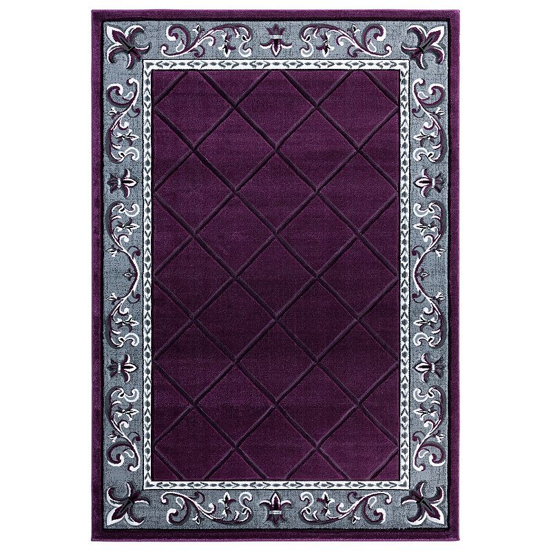 United Weavers Bristol Collection Alamont Timeless Rug, Purple, 8Ft Rnd