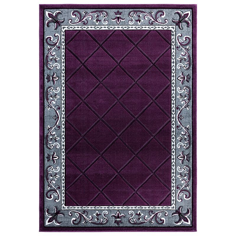 United Weavers Bristol Collection Alamont Timeless Rug, Purple, 8Ft Rnd