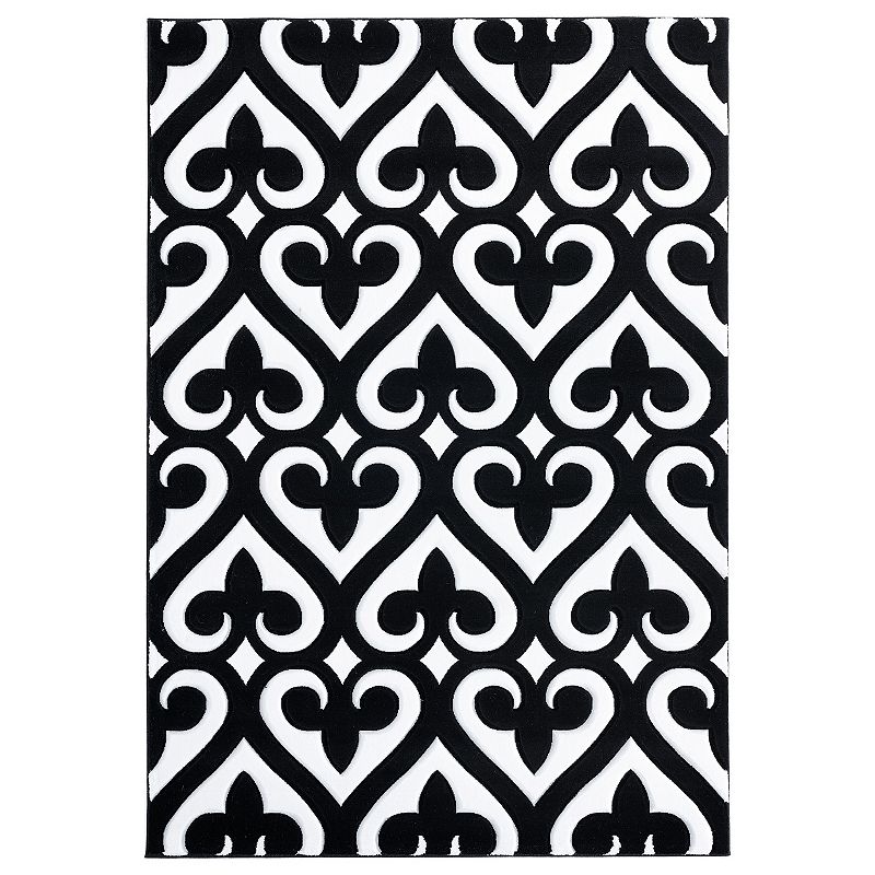 United Weavers Bristol Collection Heartland Contemporary Rug, Black, 5X7.5 Ft