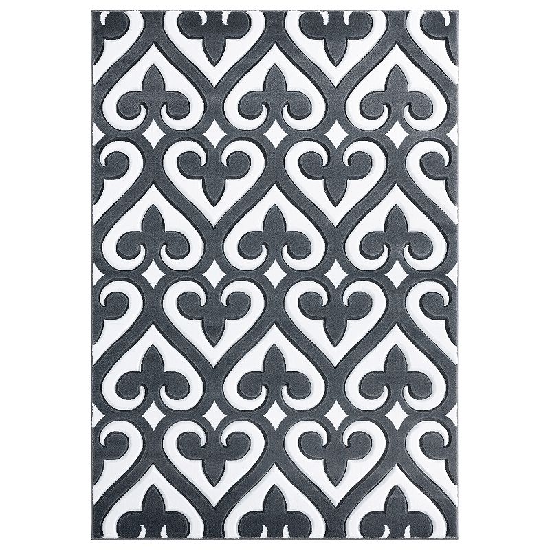 United Weavers Bristol Collection Heartland Contemporary Rug, Grey, 5X7.5 Ft