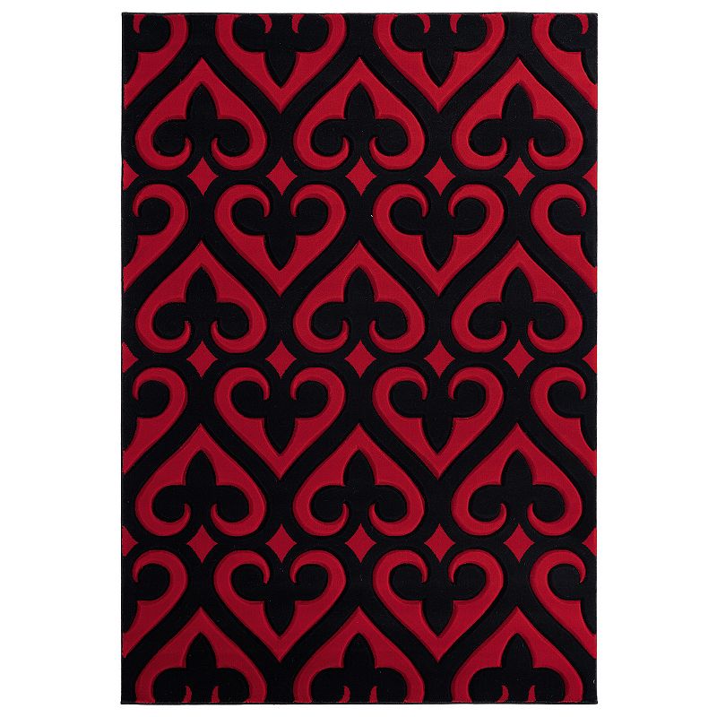 United Weavers Bristol Collection Heartland Contemporary Rug, Red, 5X7.5 Ft