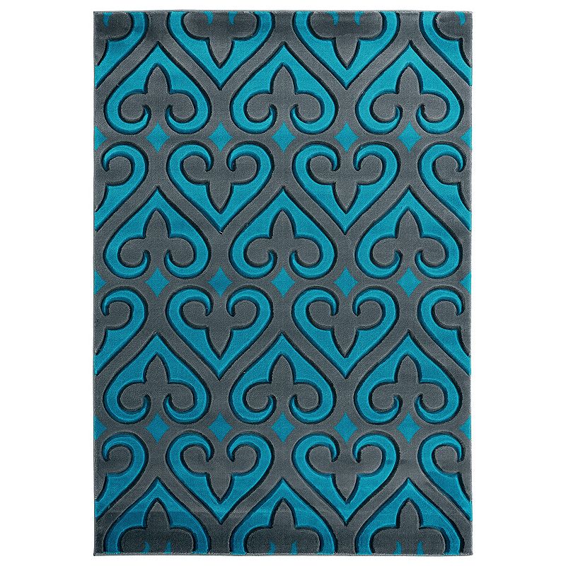 United Weavers Bristol Collection Heartland Contemporary Rug, Blue, 8X10.5 Ft