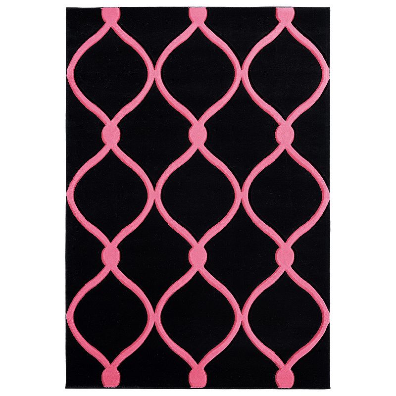 United Weavers Bristol Collection Rodanthe Modern Trellis Rug, Pink, 2.5X7 Ft