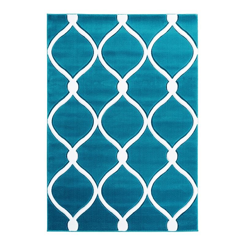 United Weavers Bristol Collection Rodanthe Modern Trellis Rug, Blue, 5X7.5 Ft