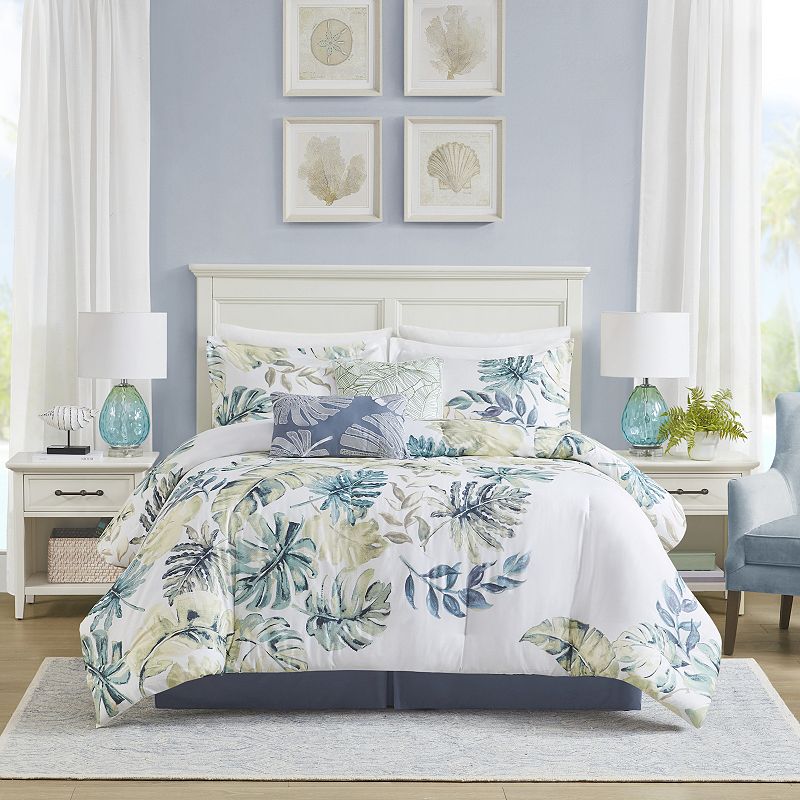Harbor House Lorelai Coastal Comforter Set with Throw Pillows, Multicolor, 