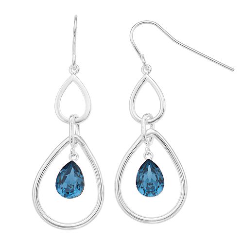 Brilliance Blue Drop Earrings with Swarovski Crystals