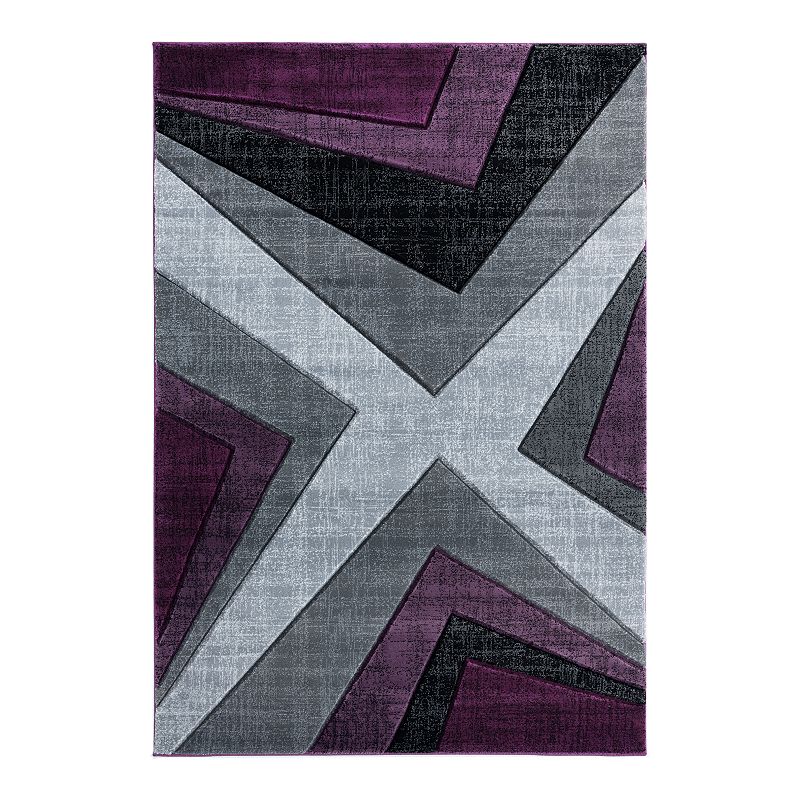 United Weavers Bristol Collection Zine Geometric Rug, Purple, 8Ft Rnd
