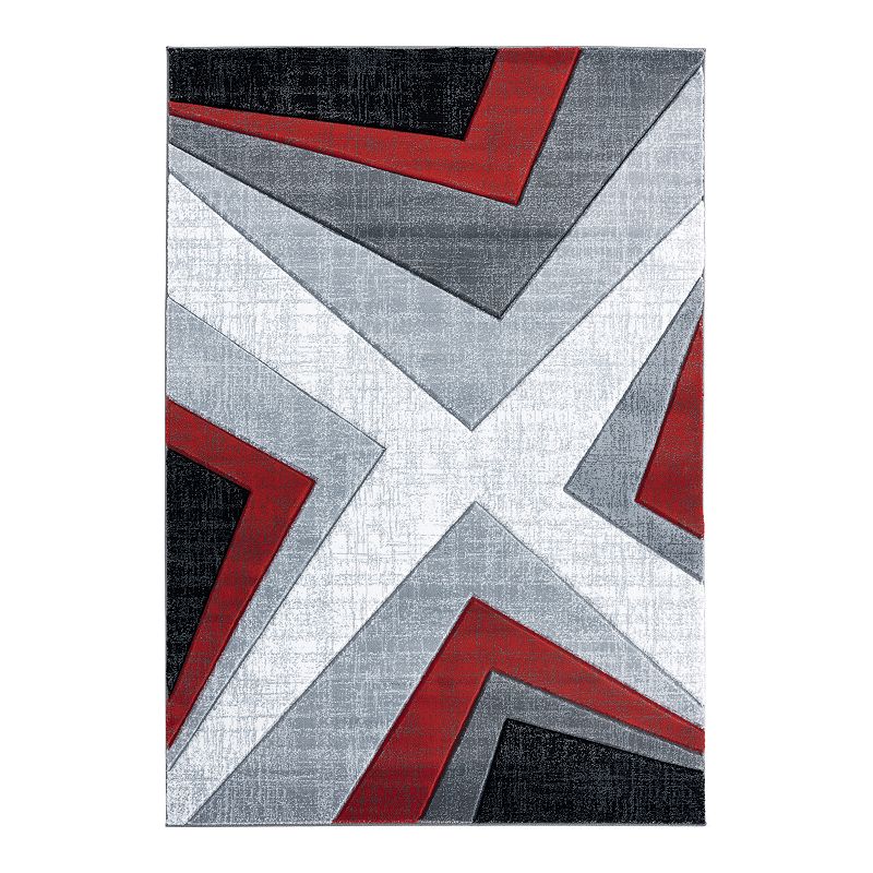 United Weavers Bristol Collection Zine Geometric Rug, Red, 8Ft Rnd