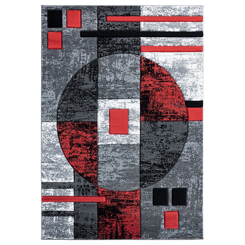 United Weavers Bristol Collection Epsilon Abstract Geometric Rug, Red, 8X10.5 Ft