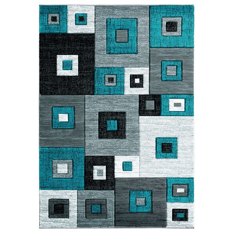 United Weavers Bristol Collection Cicero Geometric Simple Trellis Design Area Rug, Blue, 8Ft Rnd