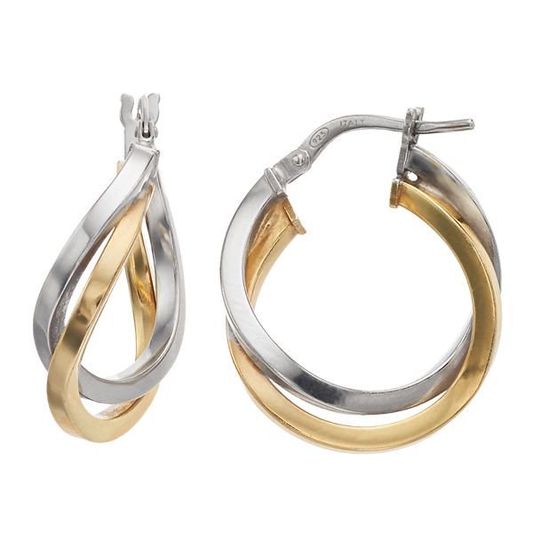 Vincy V-Shape Hoop Earrings 18K Gold/Silver