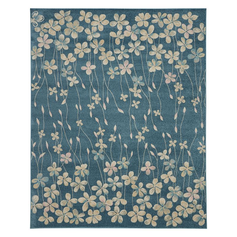 Nourison Tranquil Belle Rug, Blue, 6X9 Ft