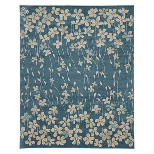 Nourison Tranquil TRA04 Turquoise Indoor Area Rug 8 x 10