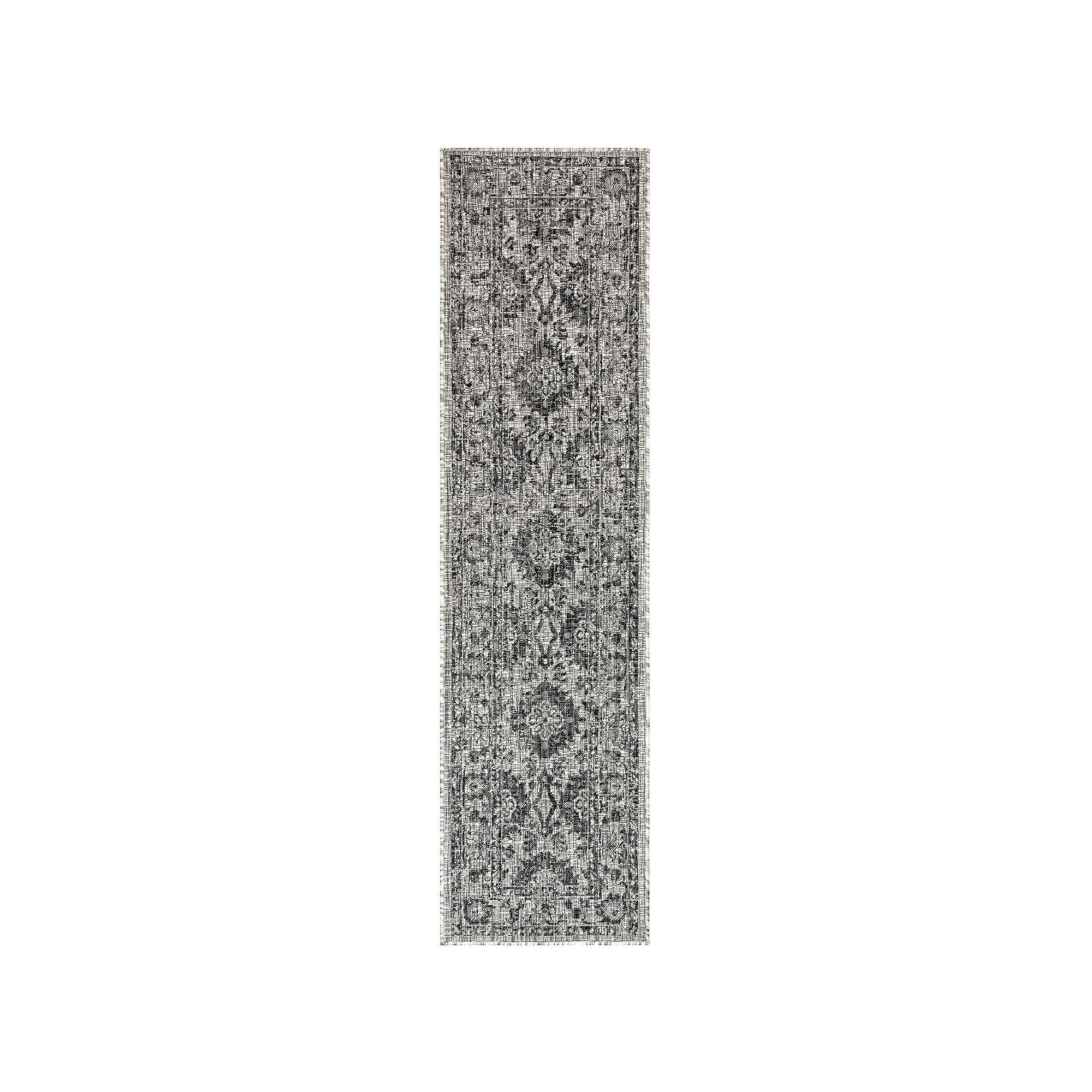 Liora Manne Vintage Floral Indoor Outdoor Rug, Black