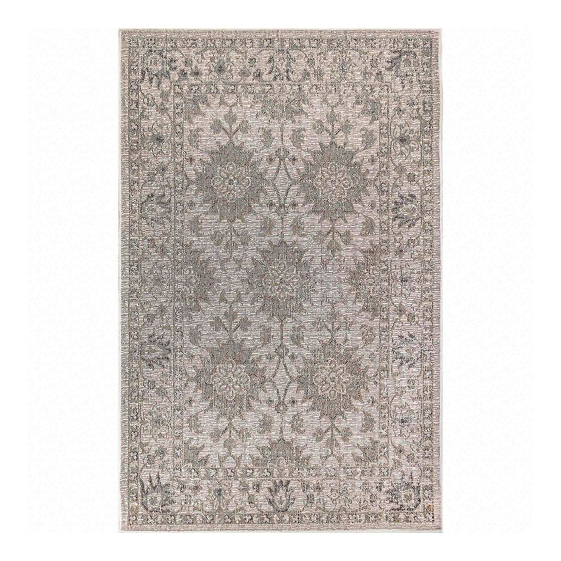 Liora Manne Vintage Floral Indoor Outdoor Rug, Beig/Green, 5X7.5 Ft