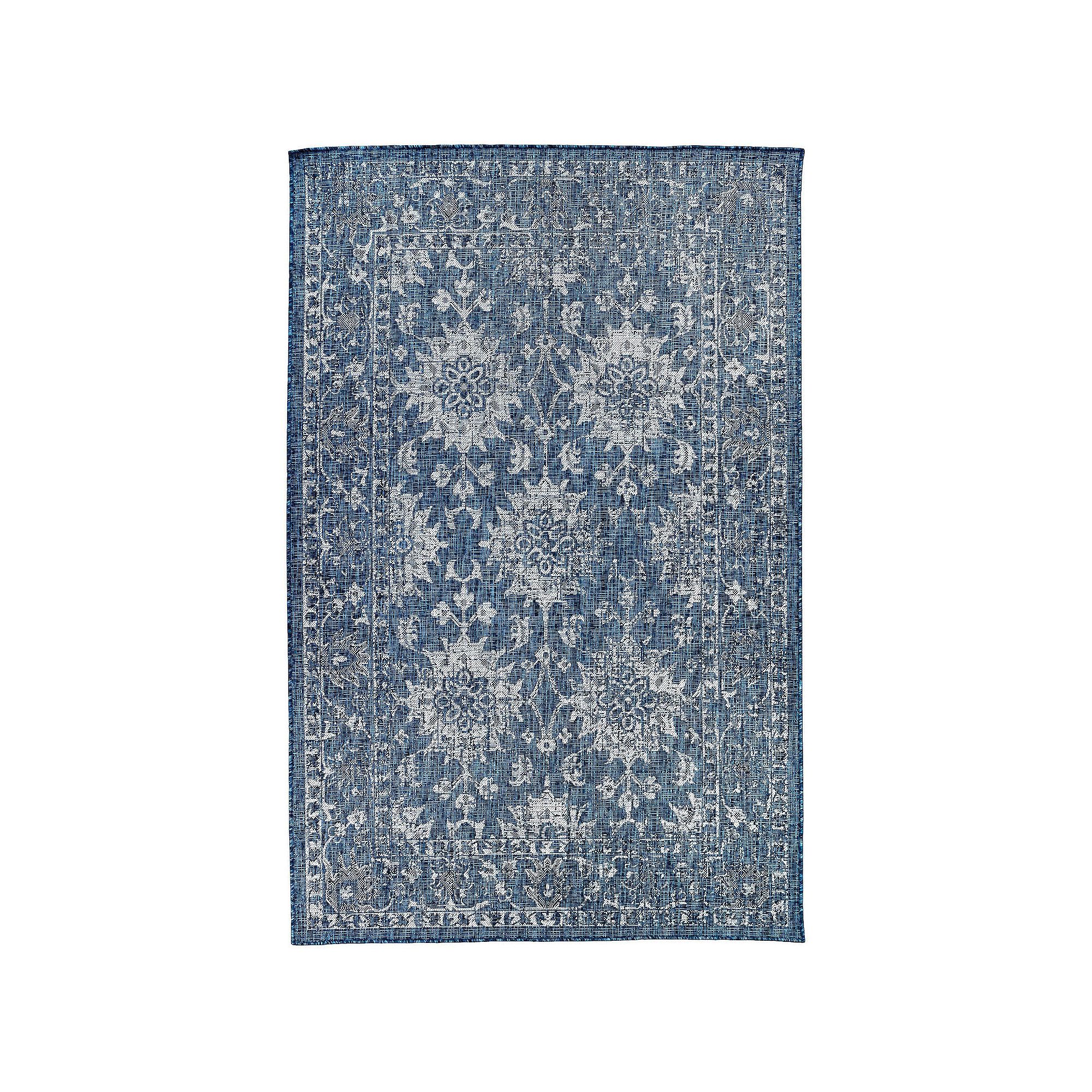 Liora Manne Vintage Floral Indoor Outdoor Rug, Blue