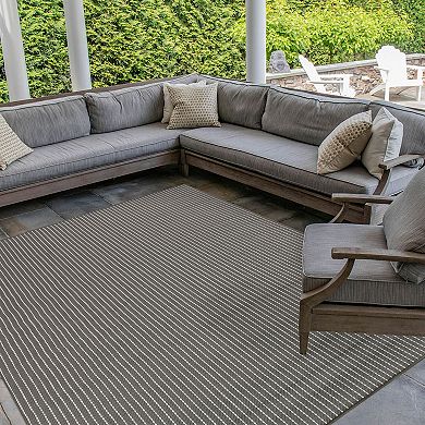 Liora Manne Carmel Textured Stripe Indoor Outdoor Rug