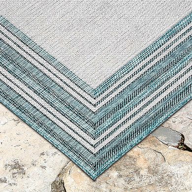 Liora Manne Carmel Multi Border Indoor Outdoor Rug