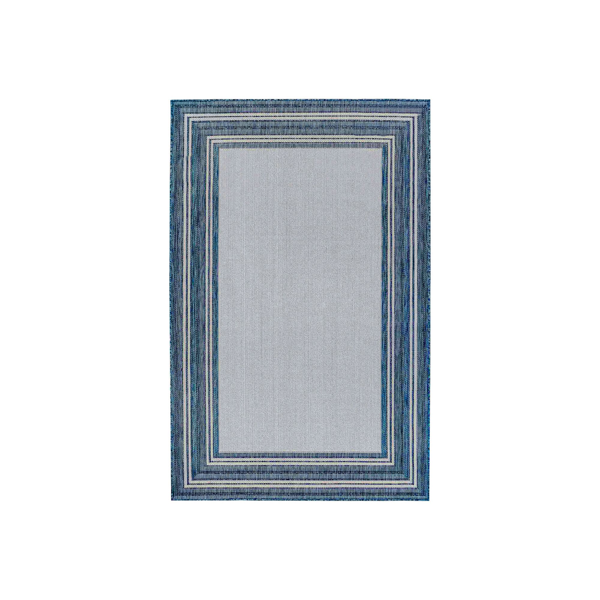 Liora Manne Carmel Multi Border Indoor Outdoor Rug, Blue