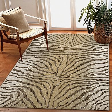 Liora Manne Carmel Zebra Pattern Indoor Outdoor Rug