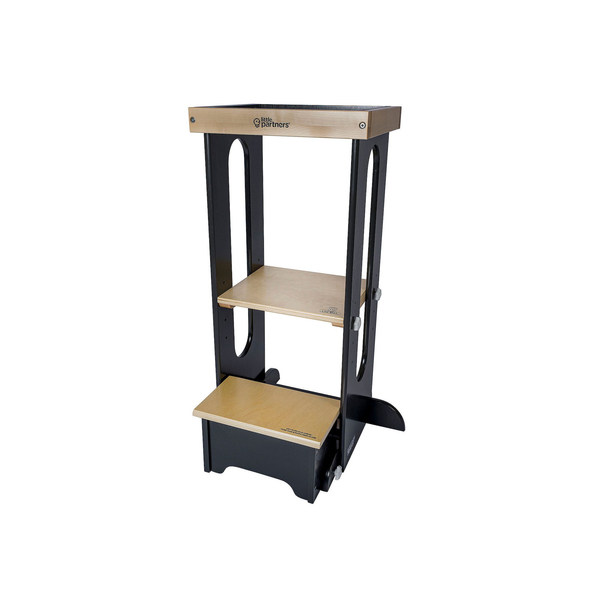 Little Partners Explore n Store Learning Tower, Black With Natural