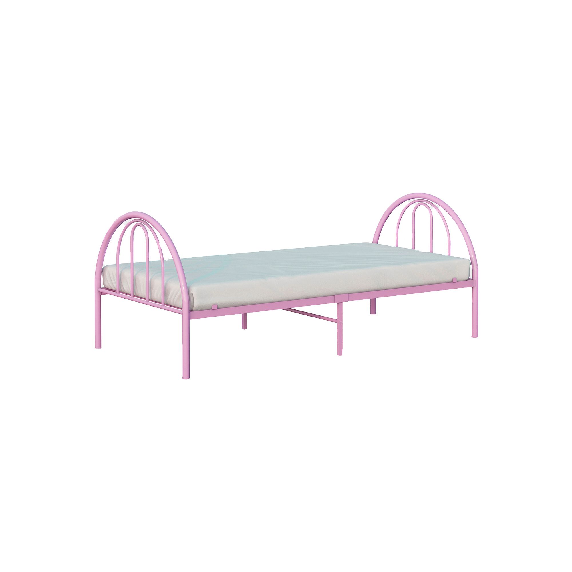 BK Furniture Brooklyn Metal Twin Bed, Pink