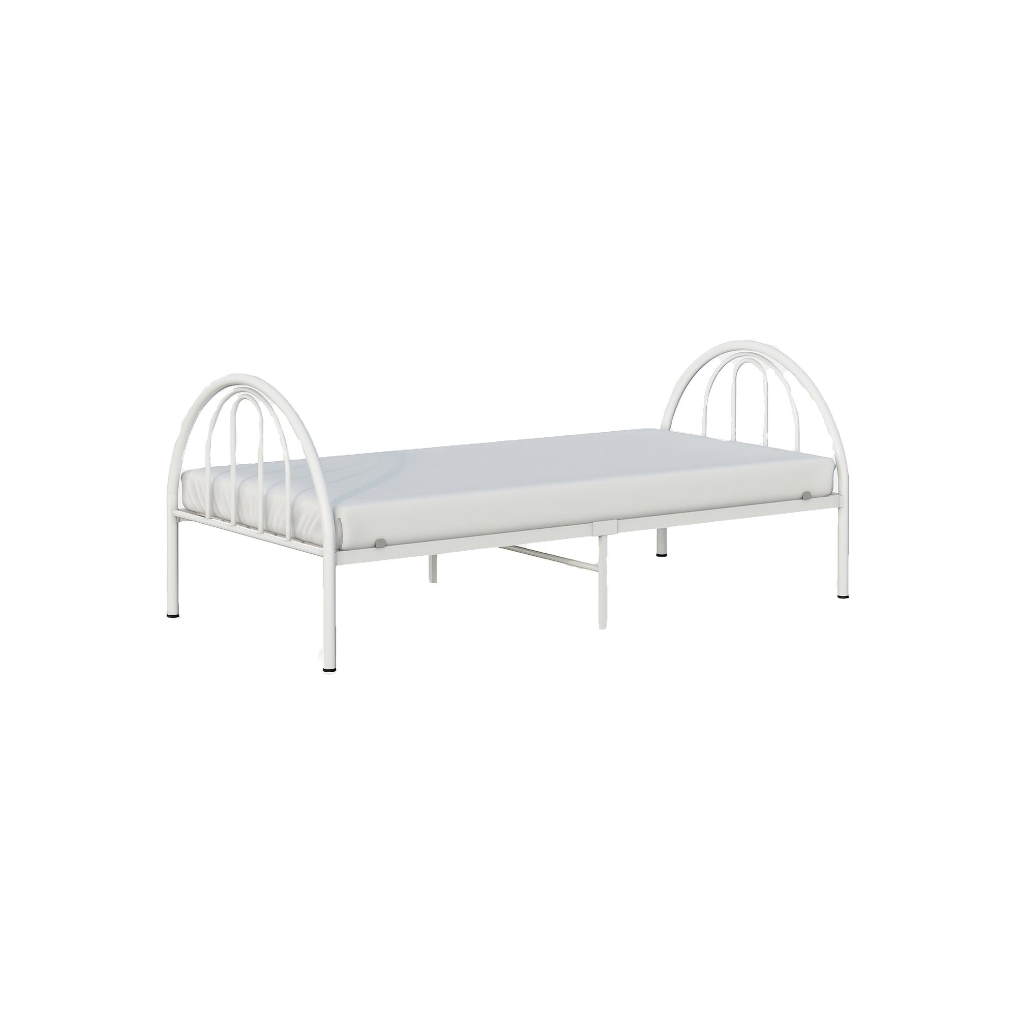 BK Furniture Brooklyn Metal Twin Bed, White