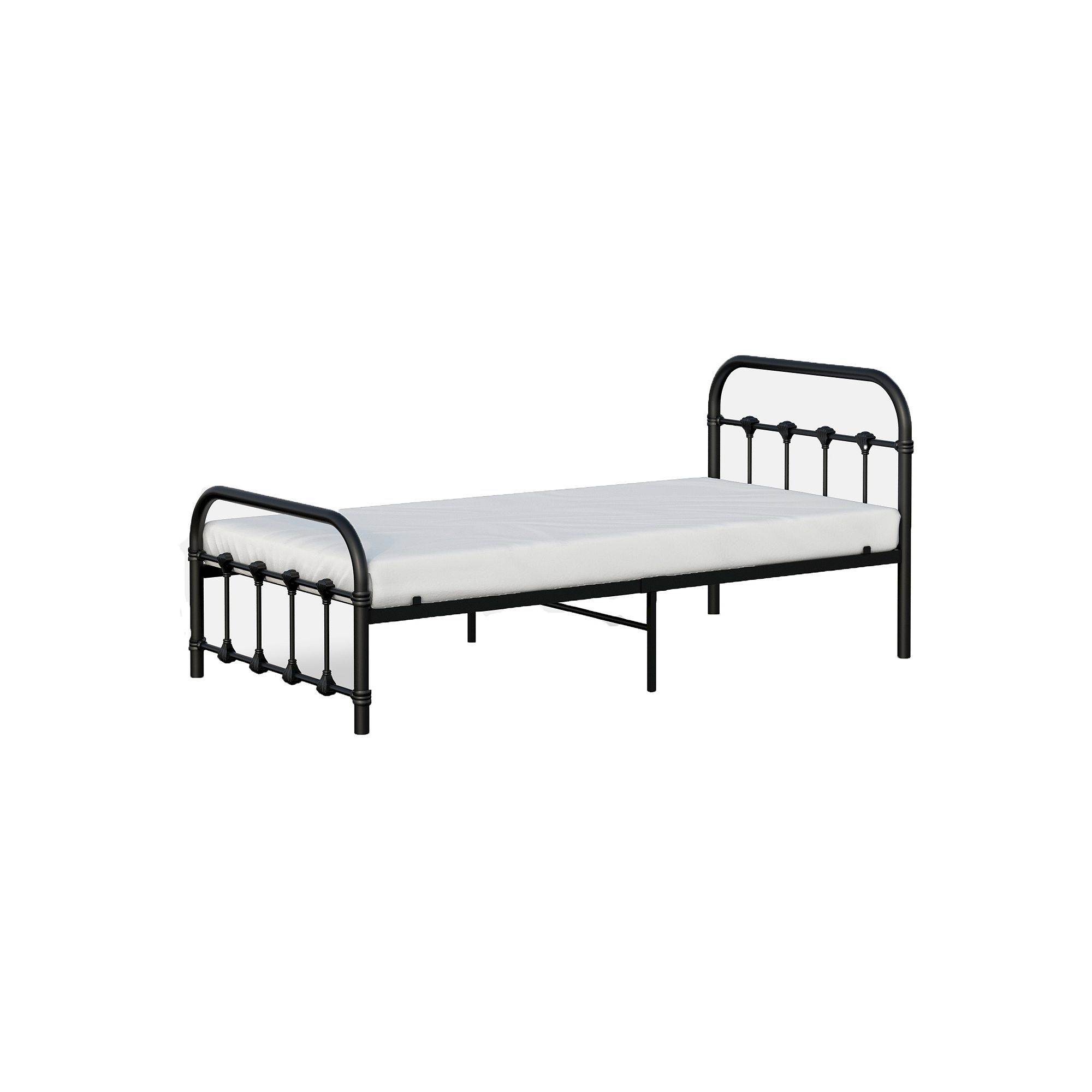 BK Furniture Melissa Metal Twin Bed, Black