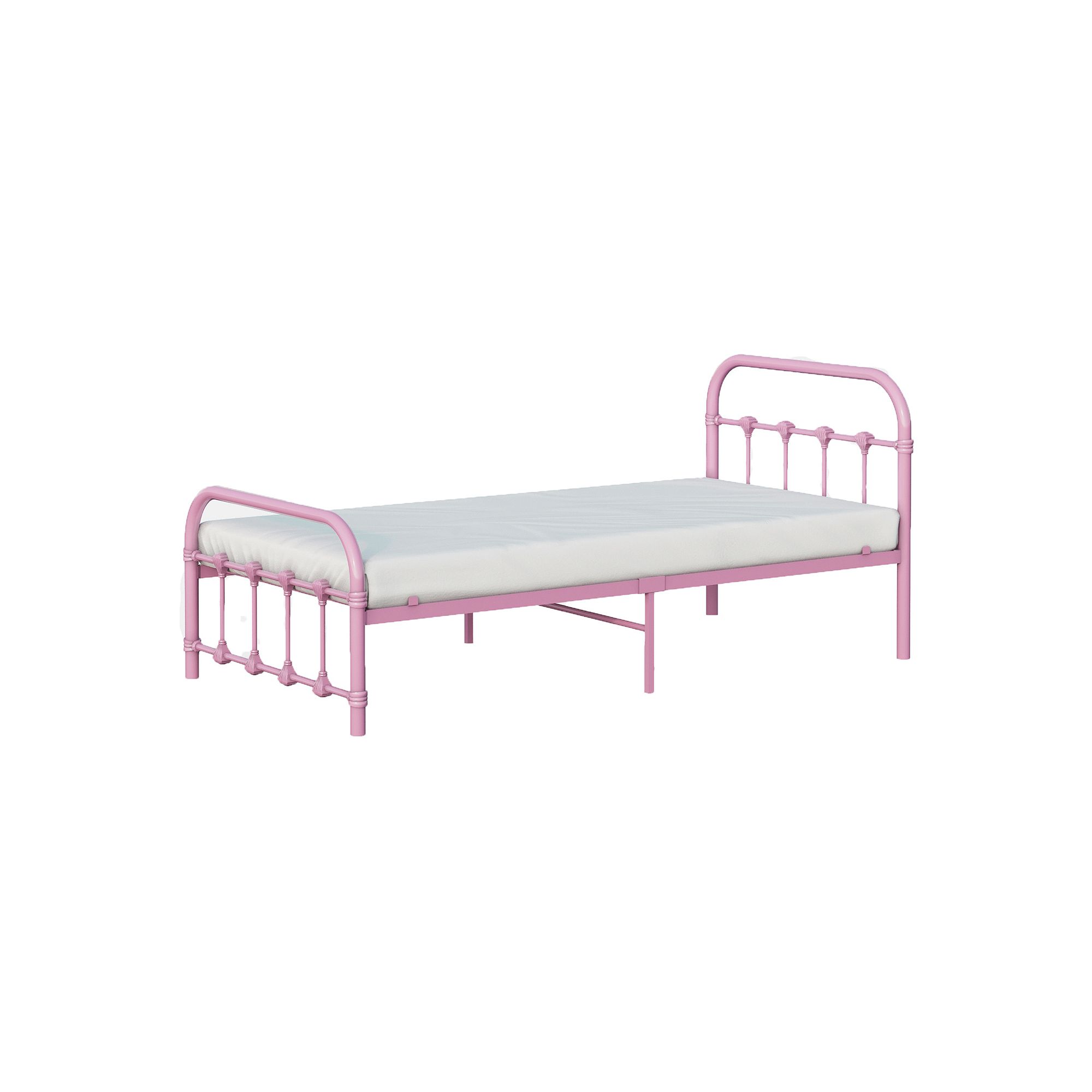 BK Furniture Melissa Metal Twin Bed, Pink