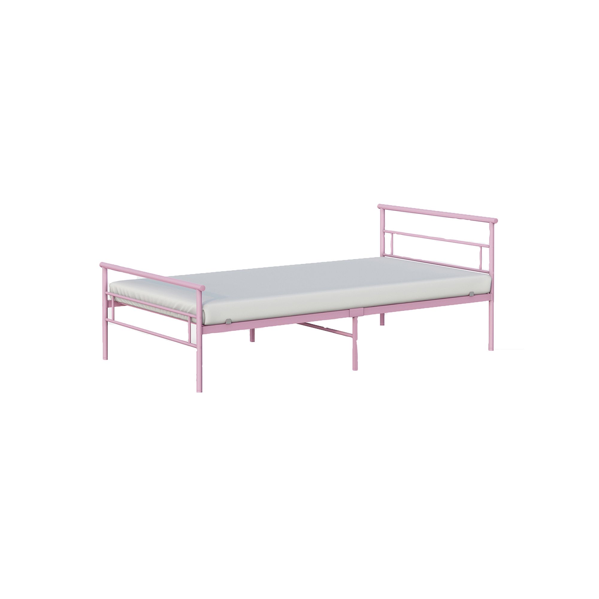 BK Furniture Seattle Metal Twin Bed Frame, Pink