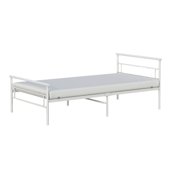 Bk Furniture Seattle Metal Twin Bed, Metal Twin Bed White