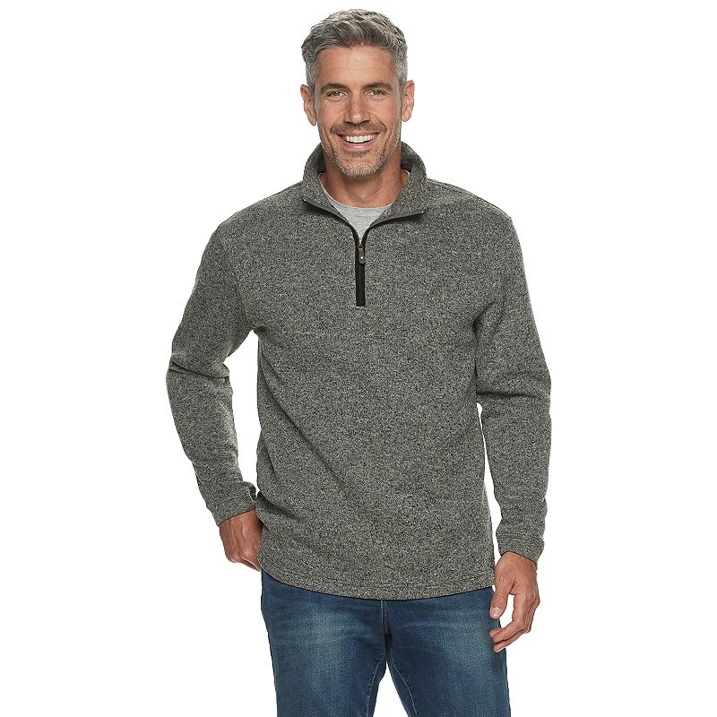 UPC 053355490347 product image for Men's Haggar Quarter-Zip Sweater Fleece Pullover, Size: XL, Grey | upcitemdb.com