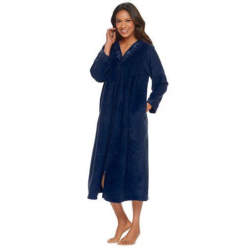 Women's Miss Elaine Essentials Brushed Back Terry Long Robe