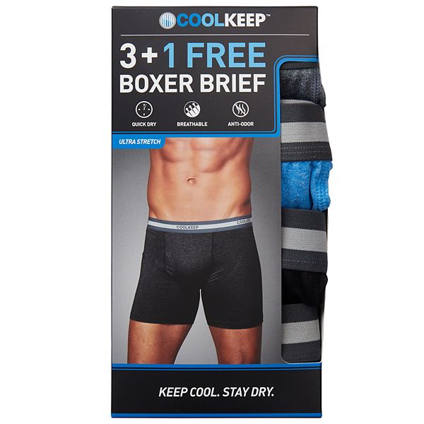 Men's CoolKeep 3-pack + 1 Bonus Performance Boxer Briefs