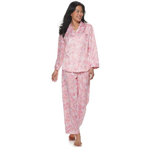 Women's Miss Elaine Essentials Satin 2-Piece Pajama Set