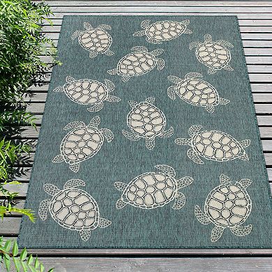 Liora Manne Carmel Sea Turtles Indoor Outdoor Rug