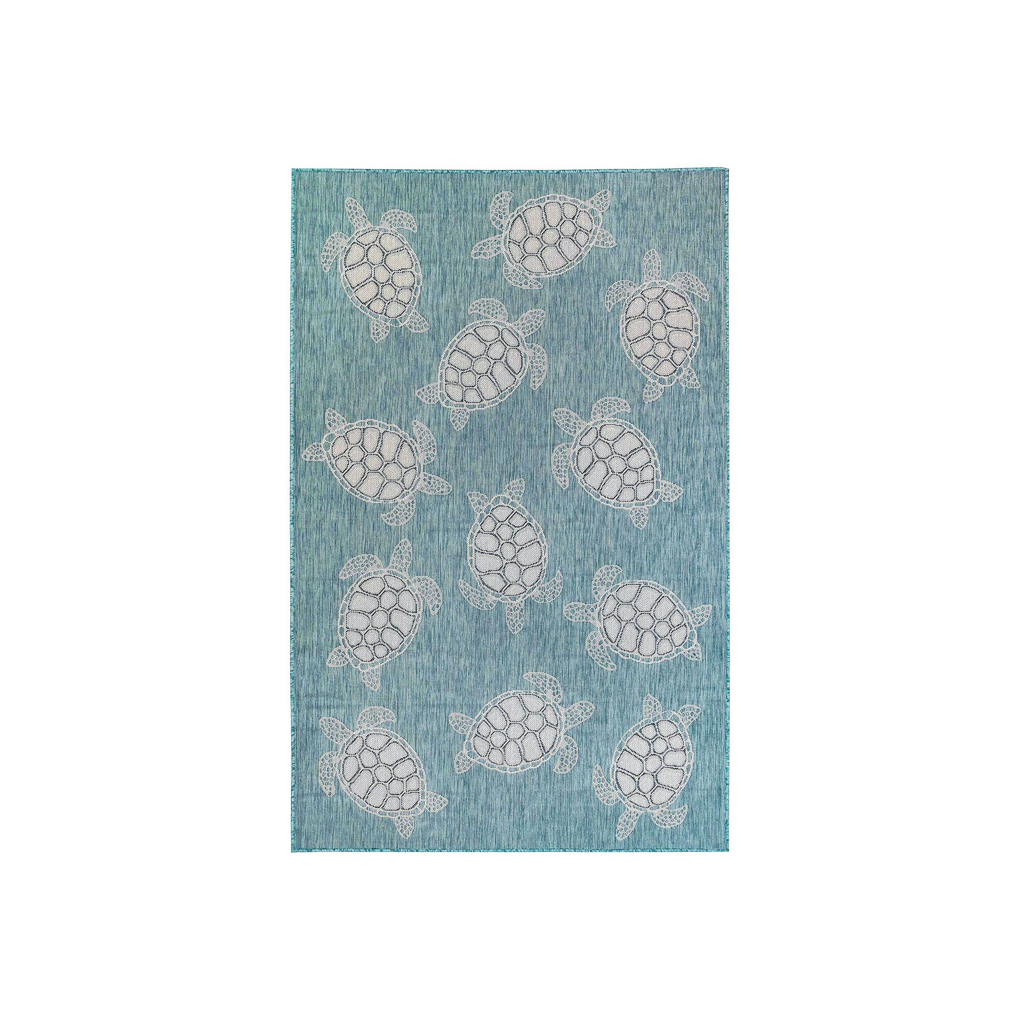 Liora Manne Carmel Sea Turtles Indoor Outdoor Rug, Blue