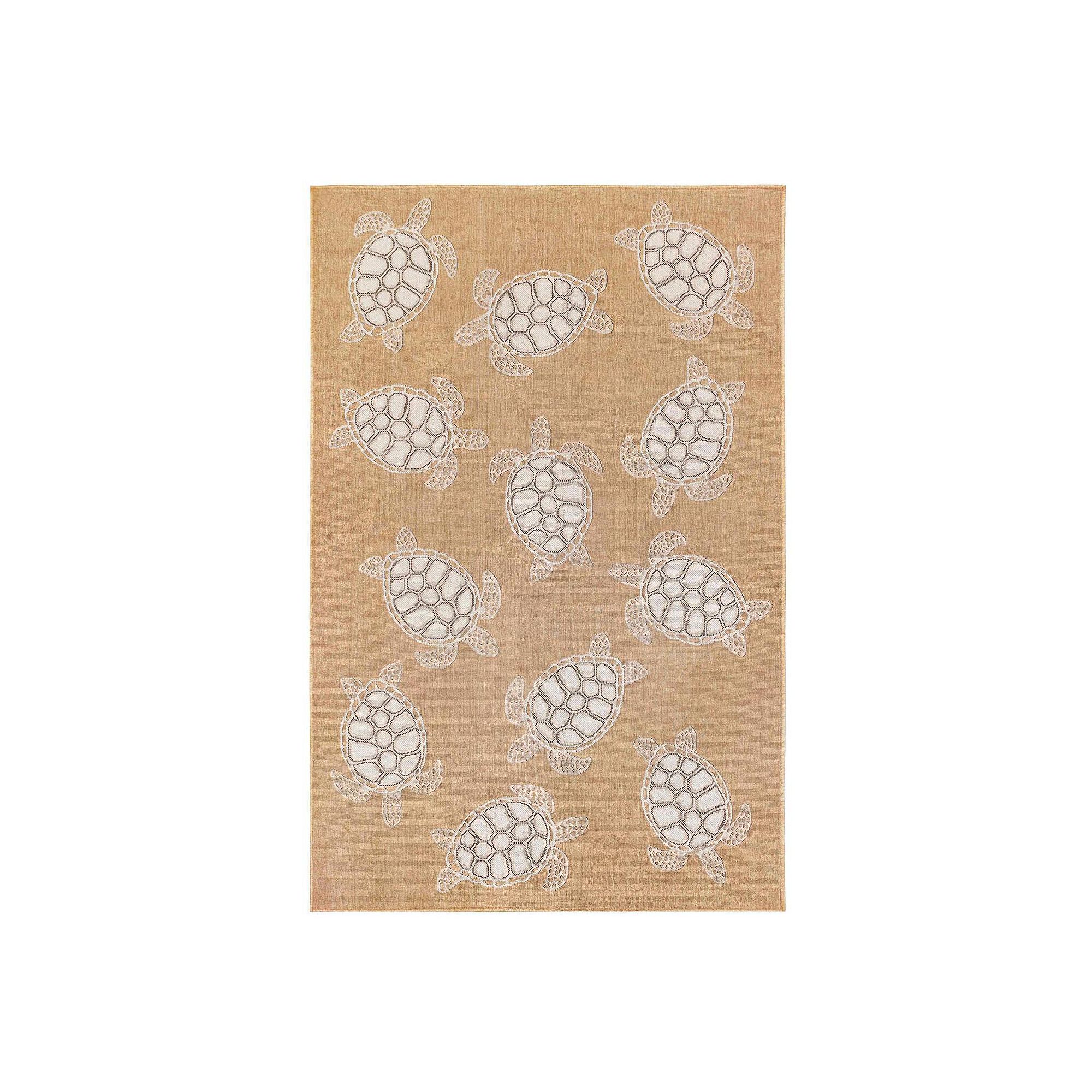 Liora Manne Carmel Sea Turtles Indoor Outdoor Rug, Natural