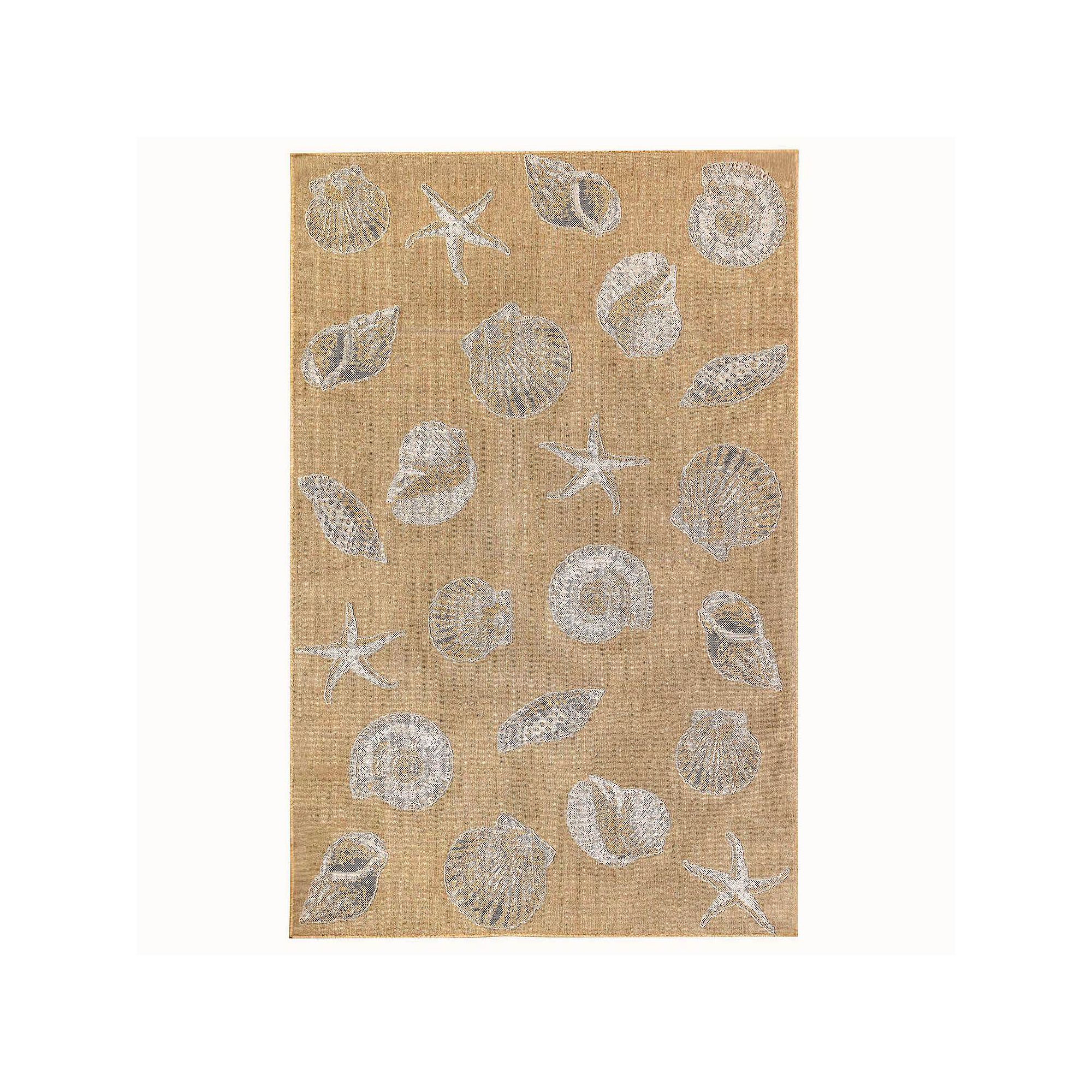 Liora Manne Carmel Shells Indoor Outdoor Rug, Brown