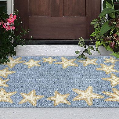 Liora Manne Capri Starfish Border Indoor Outdoor Rug