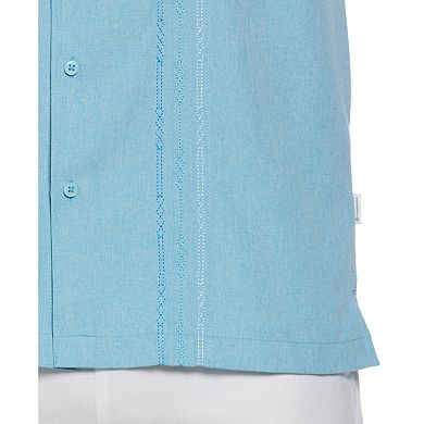 Men's Cubavera Classic-Fit Embroidered Paneled Chambray Button-Down Shirt
