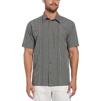 Men's Cubavera Classic-Fit Embroidered Paneled Chambray Button-Down Shirt